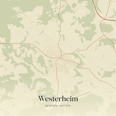 Obraz premium Vintage map of Westerheim, Germany.