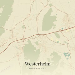 Obraz premium Vintage map of Westerheim, Germany.
