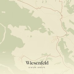 Fototapeta premium Vintage map of Wiesenfeld, Germany.