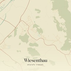 Vintage map of Wiesenthau, Germany.