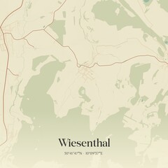 Vintage map of Wiesenthal, Germany.