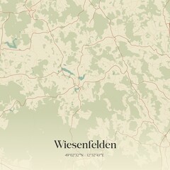 Fototapeta premium Vintage map of Wiesenfelden, Germany.
