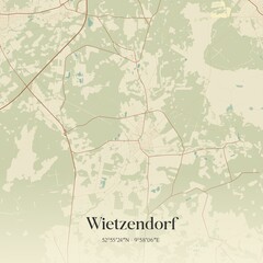 Vintage map of Wietzendorf, Germany.