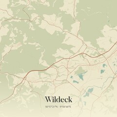 Fototapeta premium Vintage map of Wildeck, Germany.