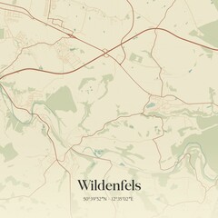 Vintage map of Wildenfels, Germany.