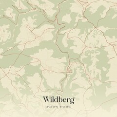Fototapeta premium Vintage map of Wildberg, Germany.