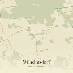 Vintage map of Wilhelmsdorf, Germany.