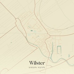 Vintage map of Wilster, Germany.