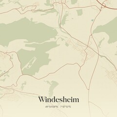 Obraz premium Vintage map of Windesheim, Germany.