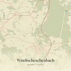 Obraz premium Vintage map of Windischeschenbach, Germany.