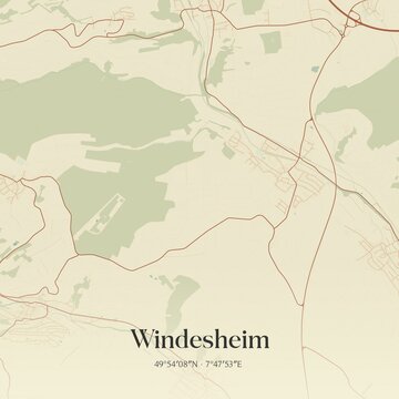 Vintage map of Windesheim, Germany.
