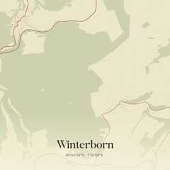 Obraz premium Vintage map of Winterborn, Germany.