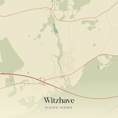 Vintage map of Witzhave, Germany.