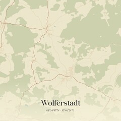 Vintage map of Wolferstadt, Germany.