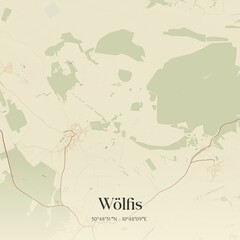 Vintage map of Wolfis, Germany.