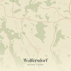 Obraz premium Vintage map of Wolfersdorf, Germany.
