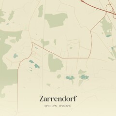 Vintage map of Zarrendorf, Germany.