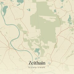 Vintage map of Zeithain, Germany.