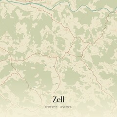 Vintage map of Zell, Germany.