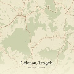 Obraz premium Vintage map of Gelenau/Erzgeb., Germany.