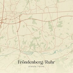 Vintage map of Frondenberg/Ruhr, Germany.