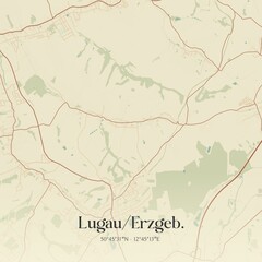 Vintage map of Lugau/Erzgeb., Germany.