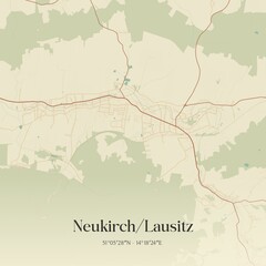 Fototapeta premium Vintage map of Neukirch/Lausitz, Germany.