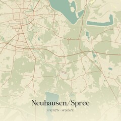 Vintage map of Neuhausen/Spree, Germany.