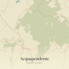 Obraz premium Vintage map of Acquapendente, Italy.