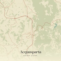 Vintage map of Acquasparta, Italy.