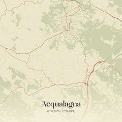 Fototapeta premium Vintage map of Acqualagna, Italy.