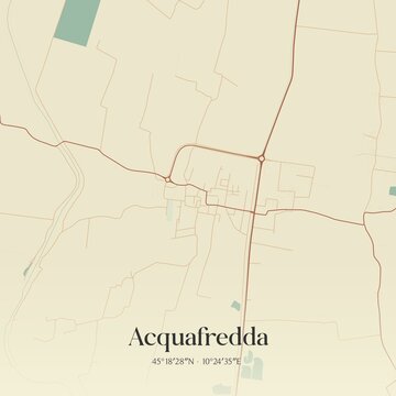 Vintage map of Acquafredda, Italy.