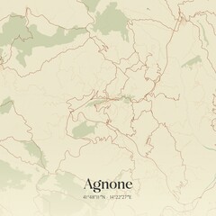 Vintage map of Agnone, Italy.