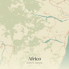 Vintage map of Africo, Italy.