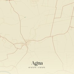 Vintage map of Agna, Italy.