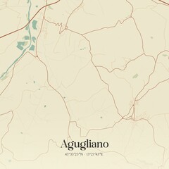 Vintage map of Agugliano, Italy.