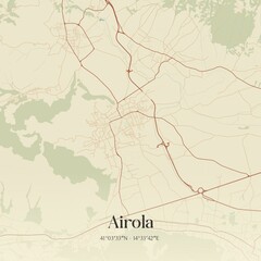 Fototapeta premium Vintage map of Airola, Italy.