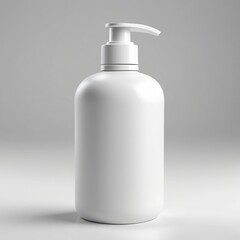Empty medical cosmetic bottle on white background of table. Can be used for advertising.