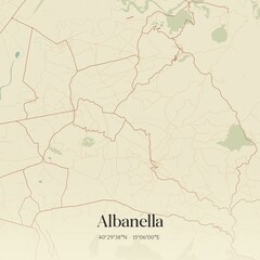 Fototapeta premium Vintage map of Albanella, Italy.