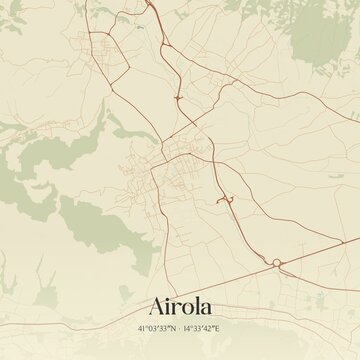 Vintage map of Airola, Italy.
