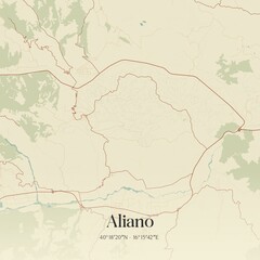 Obraz premium Vintage map of Aliano, Italy.