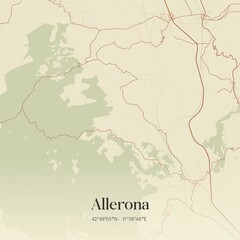 Obraz premium Vintage map of Allerona, Italy.