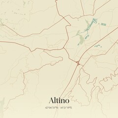 Vintage map of Altino, Italy.