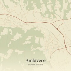 Vintage map of Ambivere, Italy.