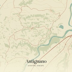 Vintage map of Antignano, Italy.