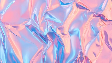 Fototapeta premium Abstract Pastel Pink and Blue Crumpled Foil Texture
