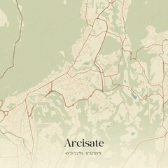 Vintage map of Arcisate, Italy.