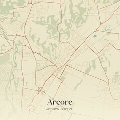 Vintage map of Arcore, Italy.