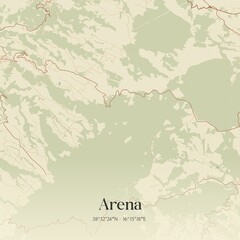 Obraz premium Vintage map of Arena, Italy.
