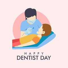 vector dentist day poster template